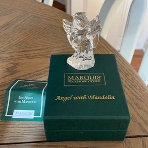 Marquis Waterford Angel with Mandolin Crystal Christmas Figurine